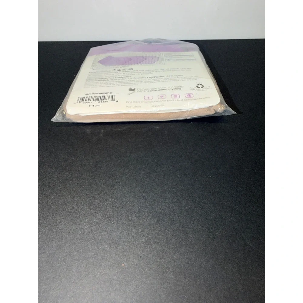 No Nonsense Ultra Sheer Pantyhose Nude Size E Reinforced Toe PS5 Made in USA